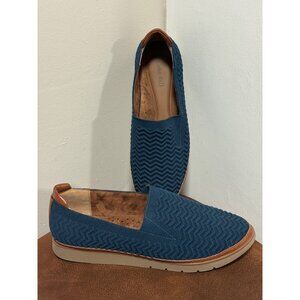 Cobb Hill Shoes Womens 8 Loafers Blue Knit Casual Career Slip On Walking Light